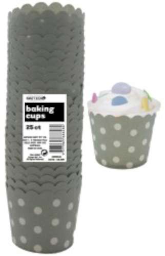 Baking Cups - Silver Dots - Click Image to Close